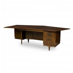 American Mid Century Monteverdi Young Walnut Angular Executive Desk - 4645167