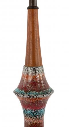 American Mid Century Red Porcelain Table Lamp - 1378026