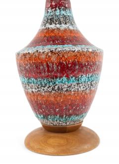 American Mid Century Red Porcelain Table Lamp - 1378028
