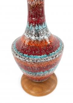 American Mid Century Red Porcelain Table Lamp - 1378030