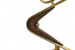 American Mid Century Teak and Brass Boomerang Floor Lamp - 4657890