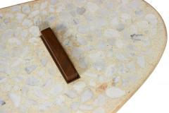 American Mid Century Terrazzo and Walnut Surfboard Form Coffee Table manner of - 4634373