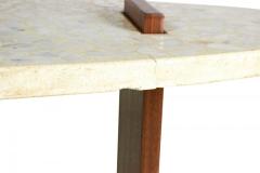 American Mid Century Terrazzo and Walnut Surfboard Form Coffee Table manner of - 4634374