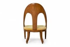 American Mid Century Walnut And Green Velvet Upholstery Spoonback Side Chair - 3169853