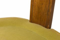 American Mid Century Walnut And Green Velvet Upholstery Spoonback Side Chair - 3169858