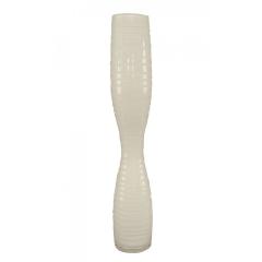 American Mid Century White Etched Glass Vase - 4742271