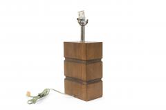 American Mid Century Wood Block Table Lamp - 1377564