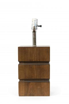 American Mid Century Wood Block Table Lamp - 1377565