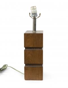American Mid Century Wood Block Table Lamp - 1377568