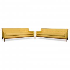 American Mid Century Yellow Fabric Upholstered Sofas - 4717946