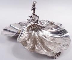 American Midcentury Classical Mermaid Scallop Shell Centerpiece Bowl - 4020700