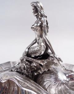 American Midcentury Classical Mermaid Scallop Shell Centerpiece Bowl - 4020702