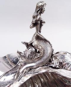 American Midcentury Classical Mermaid Scallop Shell Centerpiece Bowl - 4020703