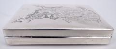 American Midcentury Modern Sterling Silver Box with Lower 48 Map - 4542960