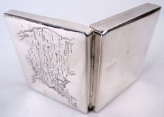 American Midcentury Modern Sterling Silver Box with Lower 48 Map - 4542962