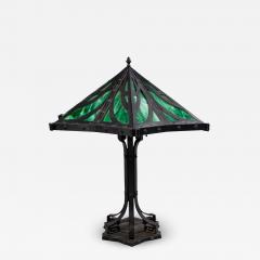 American Mission Iron Slag Glass Table Lamp - 1393979