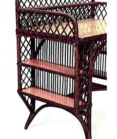 American Mission Wicker and Oak Desk - 4652334