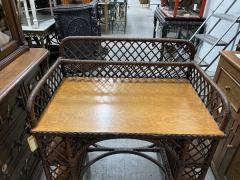 American Mission Wicker and Oak Desk - 4652339