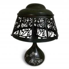 American Mission style bronze green patina table lamp - 4708527