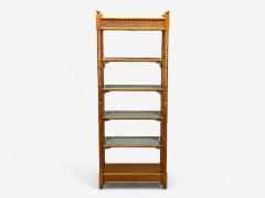 American Modern Bamboo Wood Etageres USA 1980s - 4323464