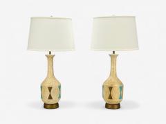 American Modern Chalkware Metal Table Lamps USA 1950s - 4348015