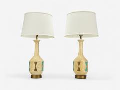 American Modern Chalkware Metal Table Lamps USA 1950s - 4348016