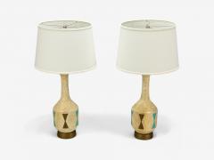 American Modern Chalkware Metal Table Lamps USA 1950s - 4348017