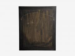 American Modern Etched Glass Grey Shadowbox Mirror USA 1980s - 4356532