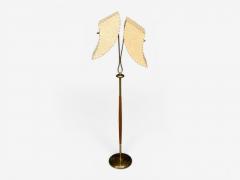 American Modern Floor Lamp Walnut Brass Vellum USA 1950s - 4651521