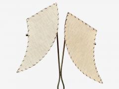 American Modern Floor Lamp Walnut Brass Vellum USA 1950s - 4651525