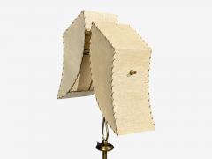 American Modern Floor Lamp Walnut Brass Vellum USA 1950s - 4651528