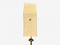 American Modern Floor Lamp Walnut Brass Vellum USA 1950s - 4651529