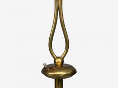 American Modern Floor Lamp Walnut Brass Vellum USA 1950s - 4651530