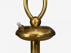 American Modern Floor Lamp Walnut Brass Vellum USA 1950s - 4651531
