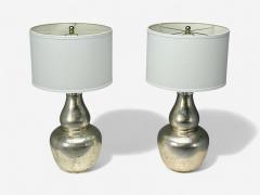 American Modern Mercury Glass Fabric Table Lamps USA 1950s - 4341373