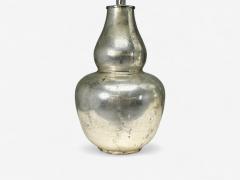 American Modern Mercury Glass Fabric Table Lamps USA 1950s - 4341375