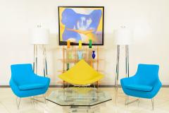 American Modern Octagonal Chrome and Glass Coffee Table - 4664072