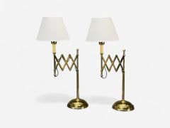 American Modern Polished Brass Adjustable Table Lamps USA 1980s - 4291444