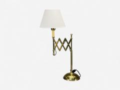 American Modern Polished Brass Adjustable Table Lamps USA 1980s - 4291446