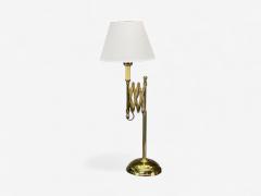 American Modern Polished Brass Adjustable Table Lamps USA 1980s - 4291447