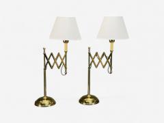 American Modern Polished Brass Adjustable Table Lamps USA 1980s - 4291448