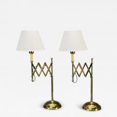 American Modern Polished Brass Adjustable Table Lamps USA 1980s - 4296929