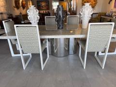 American Modern Radial Round Dining Table Base with Quartz Crystal Top - 4611296