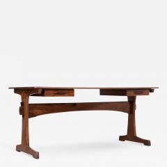 American Modern Studio Craft Sculpted Walnut Executive Desk - 2526589