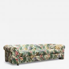 American Modern Tropical Fabric Monumental Custom Sofa USA 20th c  - 4381871