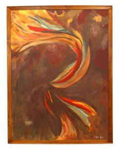 American Multicolored Flame Abstract Painting - 3174829