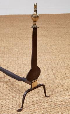 American Neoclassical Iron and Brass Andirons - 4205724