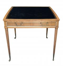 American Neoclassical Style Fruitwood Square Game Table with Leather Top - 3114043