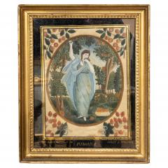 American Painted Silkwork Picture Depicting Pomona Goddess Of Fruits - 4723435