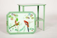 American Painted Table with Decoupage Tray Top - 1215774